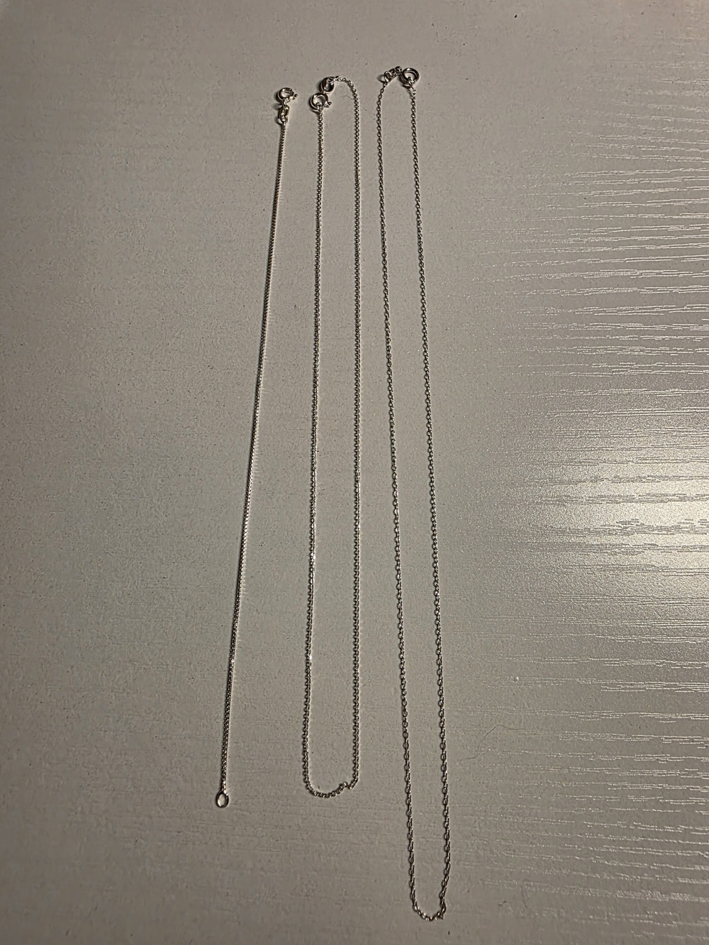 ✨️✨️ Lot Of 3 Sterling Silver 925 Fine Chain Necklace And Bracelet - Silver